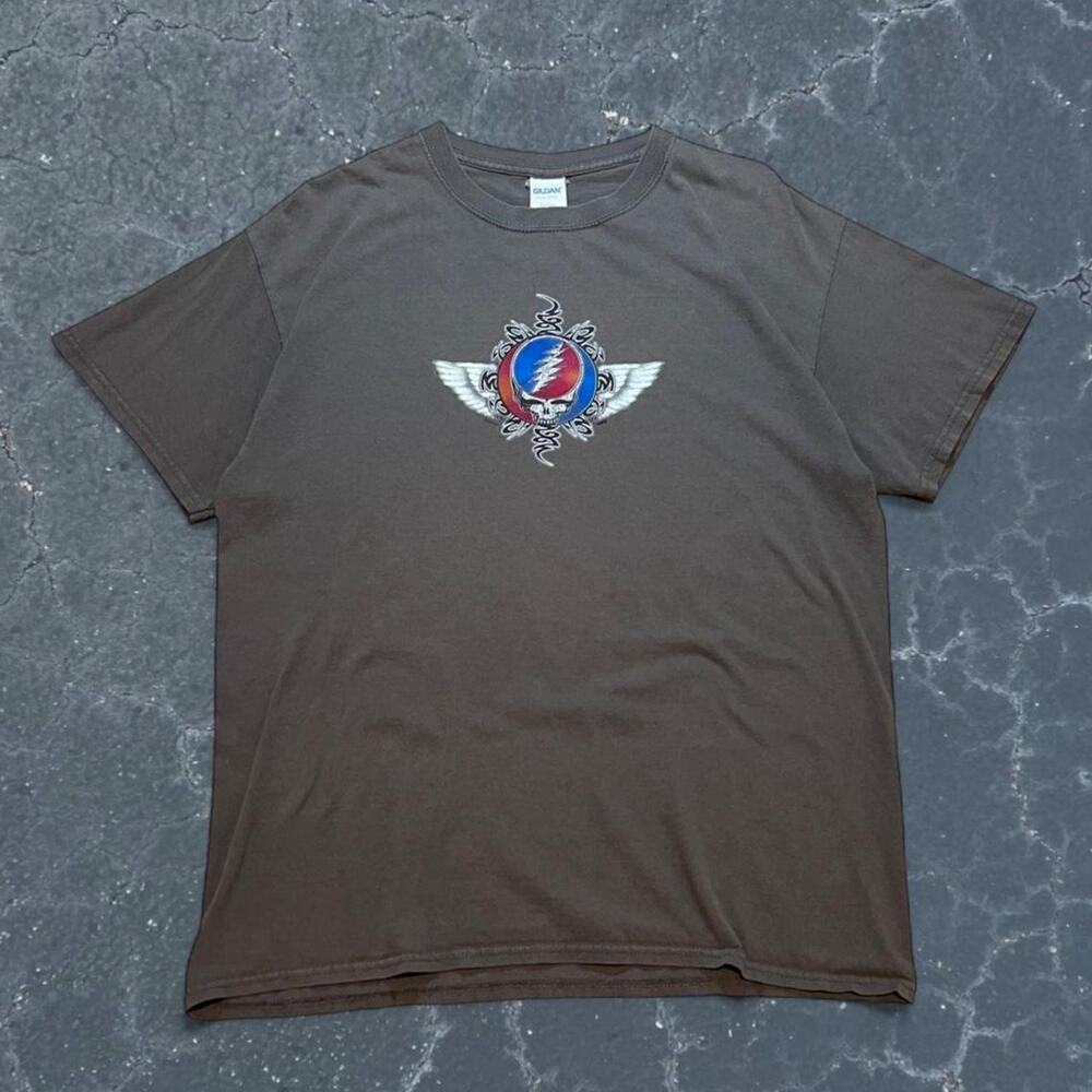 Y2k grateful dead gray skull shirt